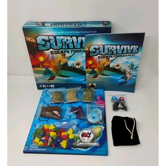 Survive Escape From Atlantis 2010 Anniversary with Dolphins Dive Dice Expansion - Picture 1 of 9